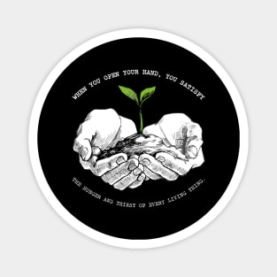 'The Hunger and Thirst Of Living Thing' Food and Water Relief Shirt Magnet